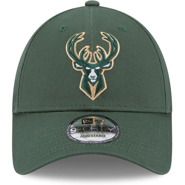 Кепка New Era Milwaukee Bucks NBA з нашивкою збоку, зелена, 9Forty, регульована, темно-зелений