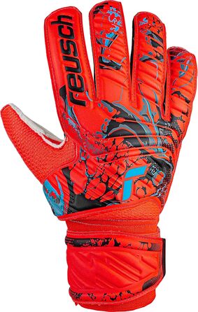 Воротарські рукавички Reusch Attrakt Solid для дорослих, унісекс, червоно-сині, хороший хват, зовнішній шов, розмір 8