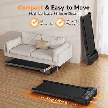 Бігова доріжка REPOWER для дому, Walking Pad, автоматичне підняття/опускання 9%, тиха, з пультом, для столу, 3 рівня регулювання, до 136 кг