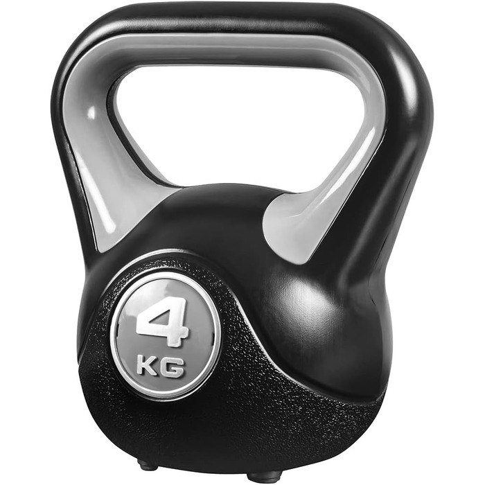 Гиря Miweba Sports KB200 4 кг для фітнесу, силових тренувань, гумове покриття, для дому та вулиці