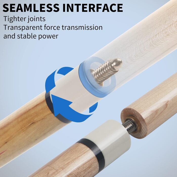 Набір для більярду Aklot Pool-Queue (2/3/4 частини), 147.3 см, дорослі, канадський клен, полірувальний набір