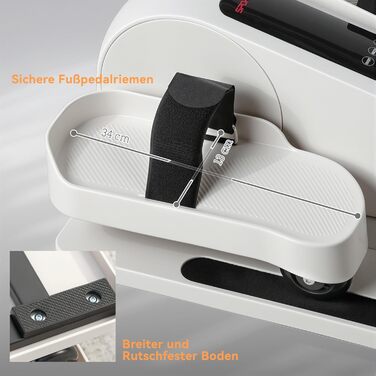 Міні еліптичний тренажер SPORTNOW для дому: електричний крос-тренажер під стіл з 12 швидкостями, 7 рівнями опору, пультом дистанційного керування, LED-дисплеєм, неслизькою поверхнею та тихим ходом. Ідеально підходить для людей похилого віку та дорослих.