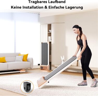 Бігова доріжка Walking Pad Lacuffy 2,5 к.с. для дому, до 136 кг, з керуванням через додаток, тренуваннями та мультиплеєрними забігами (золота, 80 см)