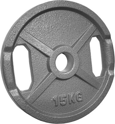Диски для штанги POWER-XTREME, чавунні, 50 мм, з ручками, вага 0,5–40 кг, сіра студійна якість