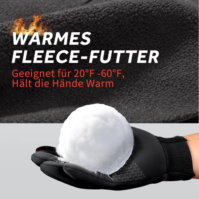 Чоловічі зимові рукавички GINTRON з екраном, термо рукавички, велосипедні рукавички, водонепроникні, вітрозахисні, для бігу, чорні