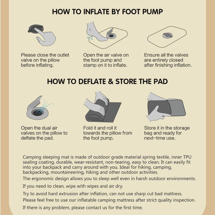 Надувна туристична матрац Isomatte для кемпінгу, самонадувна, ультралегка, для 2 осіб, з насосом та подушкою, блакитна