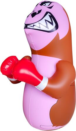 Дитячий боксерський мішок для ударів, стоячий мішок для кікбоксингу, боксерський манекен, надувний, для хлопчиків, спорт, подарунок, активний відпочинок на вулиці, ігри на подвір'ї (Орангутанг)