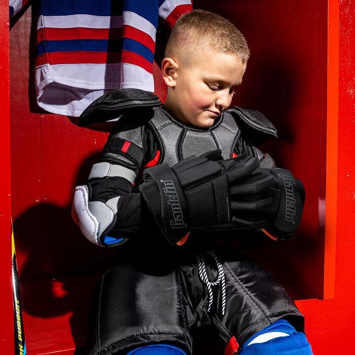 Ківш для хокею Franklin Sports Ice Hockey - Розмір 10' для юніорів - Система фіксації великого пальця - Гнучкий манжет для повного обсягу рухів - Ідеально для дітей