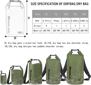 Водонепроникний мішок IDRYBAG 5L, PVC, для каякінгу, сплавів, походів, пляжу