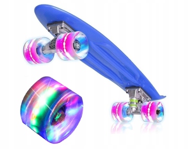 Скейтборд Aurora Classic (56 см x 14,5 см, 60 мм), багатоколірний, з LED-підсвіткою