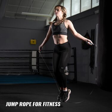 Стрибкове канат Hererope 3-в-1 для жінок та чоловіків, з набором змінних ваг, преміум-якість, з кульковими підшипниками, шкіряні ручки, чорний, XL (зріст 183+ см)