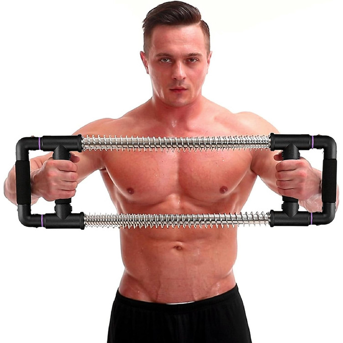 GoFitness Силовий тренажер Push Down Bar для грудних м’язів, рук, плечей, спини та преса, 50 кг, для дому, чорний — екпандер для чоловіків