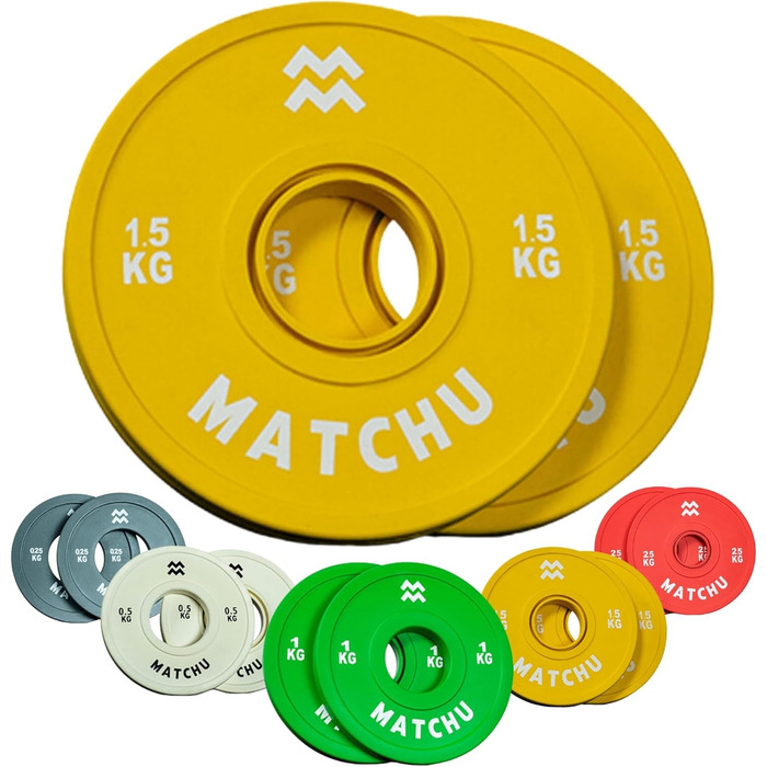 Фракційні диски Matchu Sports 0,25-2,5 кг, набір 2 шт, сталь з гумовим покриттям, діаметр 50 мм