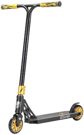 Самокат трюковий STAR SCOOTER Professional Freestyle (чорно-золотий) з підшипниками ABEC-9, 110мм, для дітей та підлітків, алюмінієвий, HIC система