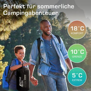Сплячий мішок Active Era Mumienschlafsack для кемпінгу: зимовий, літній, водонепроникний, ультралегкий, -10°C до 10°C