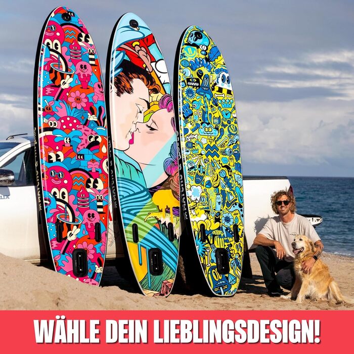 Надувне SUP Board MATCHU Limited Edition з сертифікатом та комплектом. Розмір 320x81x15 см, вантажопідйомність 150 кг, Art Collection (BustArt Collection)