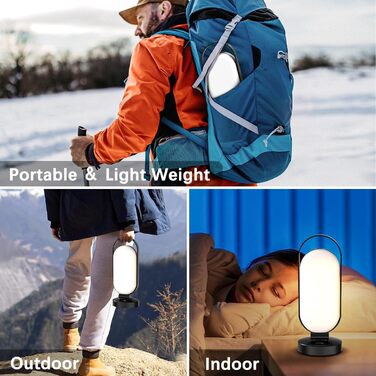 LED кемпінговий ліхтар Hapfish на акумуляторі, 5000mAh, сонячний, водонепроникний, для намету, чорний