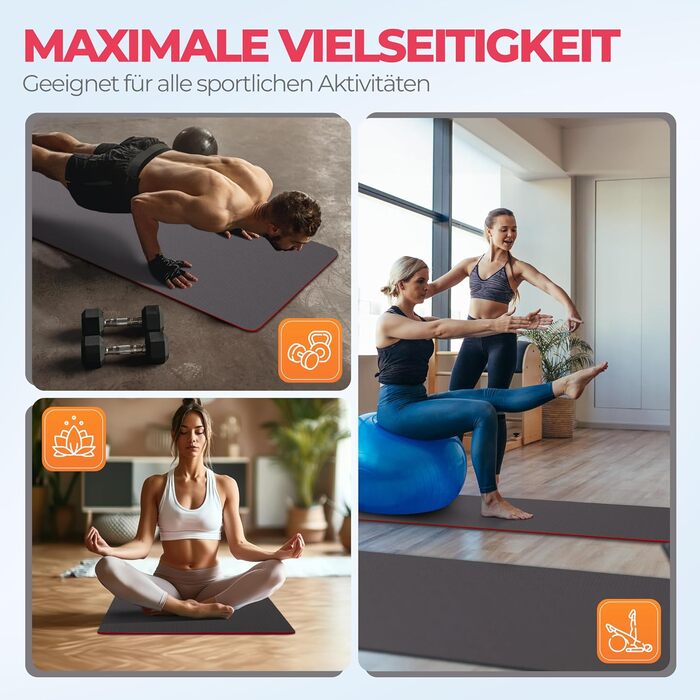 Fitleap Йога мат Pro з екологічного TPE, нековзкий, гіпоалергенний, без шкідливих речовин, для фітнесу, пілатесу та гімнастики