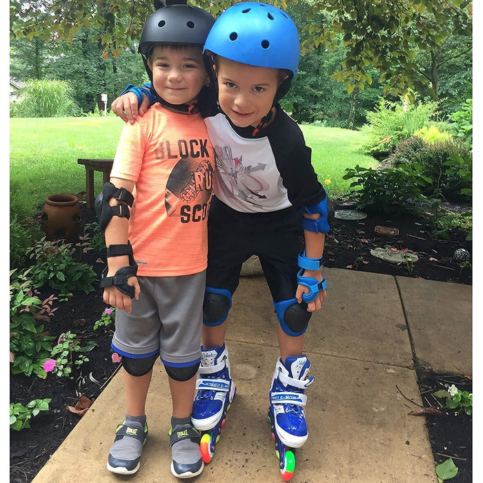 Дитячі ролики JIFAR Inliner Kinder з регулюванням розміру та підсвічуванням, синій колір, розміри 30-33, 34-37