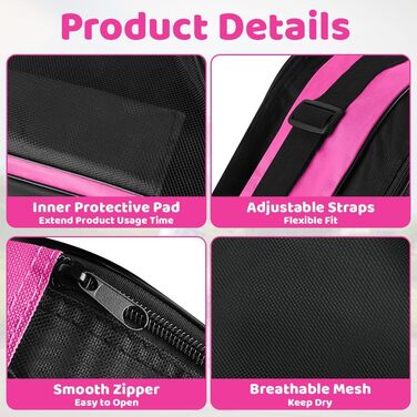 Сумка для роликів Flintronic, для дітей, рожева: містка, з регульованим плечовим ременем