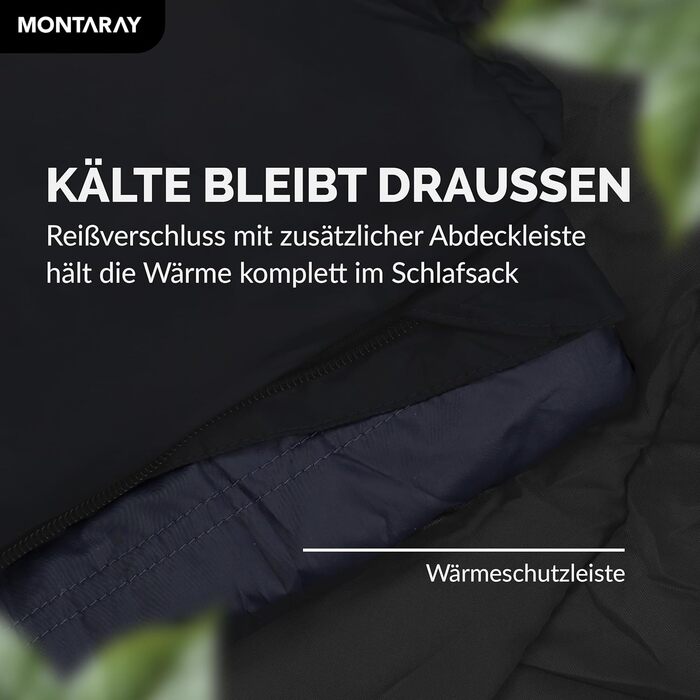 Спальний мішок MONTARAY® Mumienschlafsack для 3-4 сезонів, 8°C до -5°C, з подушкою, 80x220cm, блакитний, для жінок та чоловіків (теплий)
