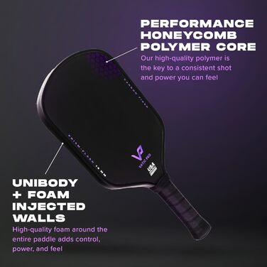 Ракетка для настільного тенісу Vatic Pro Prism з вуглецевим волокном, 16 мм, м'які стінки з інжекційним пінополіуретаном, включає захист для ручки (Flash)