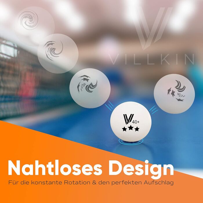 Набір тенісних м'ячів Villkin 3 зірки 40+ 24 шт. - довговічні м'ячі для пінг-понгу, ігри та змагань