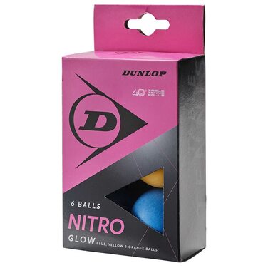 Набір м'ячів для настільного тенісу Dunlop Nitro Glow 6 шт. різнокольорові, для розваг