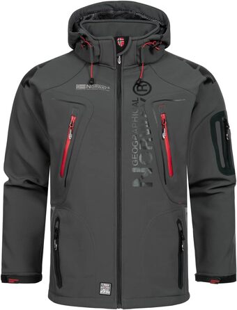 Чоловіча куртка Softshell Geographical Norway Tangata — функціональна outdoor куртка, червоний/темно-сірий, розмір S