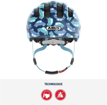 Дитячий велосипедний шолом ABUS Smiley 3.0 LED з підсвіткою, глибока посадка, місце для хвоста, для дівчат та хлопців