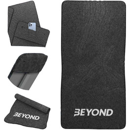 Рушник для фітнесу Beyond Premium, 100% бавовна, чорний, 40x80 см, для CrossFit, важкої атлетики, спортзал, кишеня на блискавці