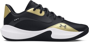 Кросівки баскетбольні чоловічі Under Armour UA Lockdown 7 Low, 48.5 EU, чорний/металевий золотий/чорний