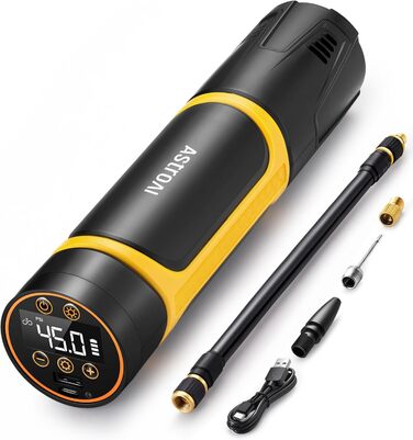 AstroAI Електрична насосна станція 150PSI, портативний компресор з акумулятором та LED для авто, велосипеда, мотоцикла, самоката, м'яча, Powerbank
