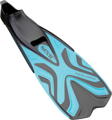 Seac Azzurra Ласти для снорклінгу, закритий мисок, м'який гумовий матеріал, блакитні (38/39) – для дорослих та дітей