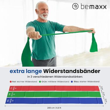 Набір фітнес-гумок 3 шт. - 2 м, гумки з опором + eBook | Гумки для фітнесу, йоги, силових тренувань