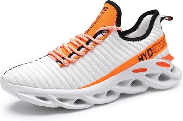 Чоловічі кросівки Ahico для бігу, фітнесу та крос-тренінгу. Slip-On, білі з помаранчевим, 42.5 EU