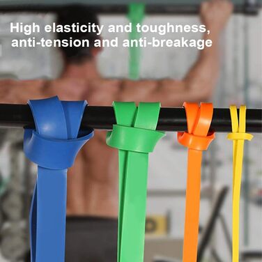 Фітнес-гумки Youery 4 шт., Набір еластичних стрічок для фітнесу, силових тренувань, йоги та пілатесу, з кріпленням для дверей та сумкою для перенесення