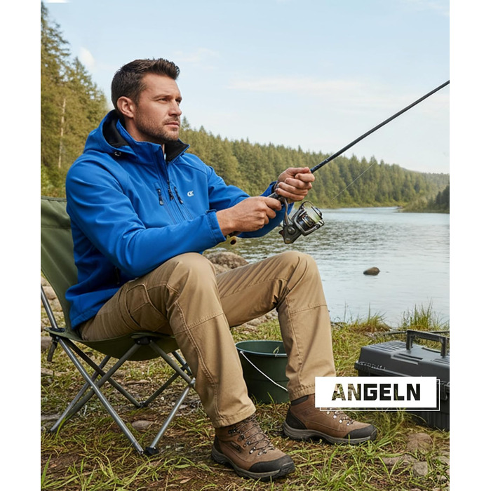 Чоловіча куртка Softshell Huayuzh — водонепроникна, вітрозахисна та дихаюча outdoor куртка-вітровка для походів та кемпінгу, XL, синя