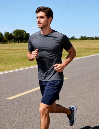 Чоловічі спортивні шорти 5 шт. з кишенями та еластичним поясом, швидковисихаючі, XL, чорний, графітовий, темно-синій, місячний сірий