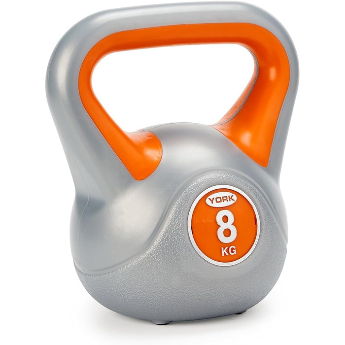 Вінілова гиря York Fitness 8 кг для домашнього тренування, бодібілдингу та важкої атлетики