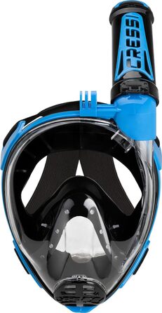 Маска для снорклінгу CRESSI Duke Action Full Face M/L (чорно-синя) з тримачем для екшн-камери, 100% силікон, безпечна від CO2
