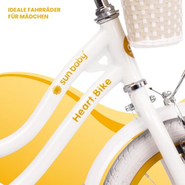 Дитячий велосипед Sun Baby Heart Bike для дівчаток 12/14/16 дюймів, зі знімною ручкою, для дітей 2-6 років