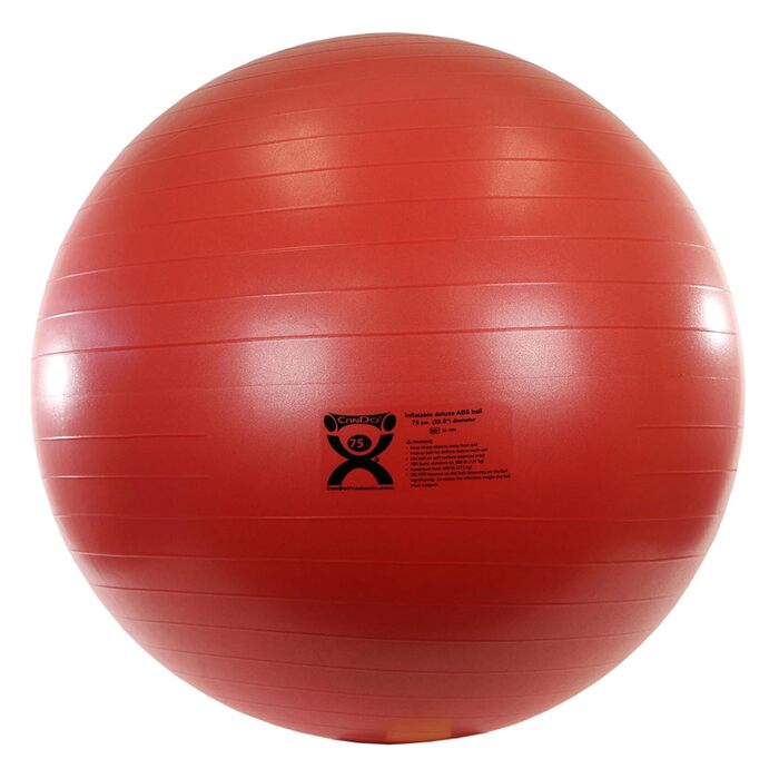 Гімнастичний м'яч CanDo Deluxe 75 см, анти-вибуховий, червоний, для фітнесу та йоги