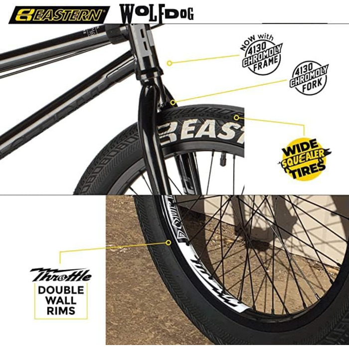 BMX велосипед Eastern Bikes Wolfdog 50,8 см, повністю хромолібденова рама, чорний
