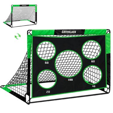 Дитячі футбольні ворота 2 в 1 для саду з лункою та сумкою, штифтами, 120x90x90 см
