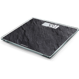 Електронна вага Soehnle Style Sense Compact 300 Slate, чорна, LCD-дисплей, плоский дизайн, велика платформа, максимальна вага 180 кг