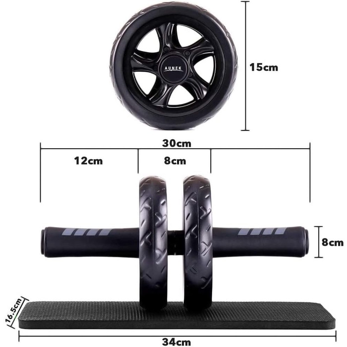 Ролер для пресу з товстою килимком для колін та комфортними ручками для ефективних тренувань вдома