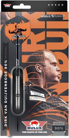 Дротики BULL'S Dirk Van Duijvenbode 90% вольфрам, стальні наконечники, 24 г, професійний набір для дартсу