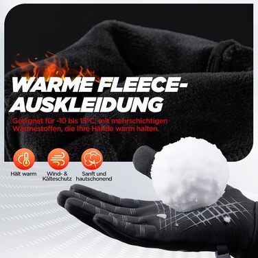 Рукавички термоваріант Ruixue для чоловіків та жінок, чорного кольору (ST-02) - для їзди на велосипеді, спорту, бігу, катання на лижах, піших прогулянок, мотоцикла. Підкладка під рукавички.