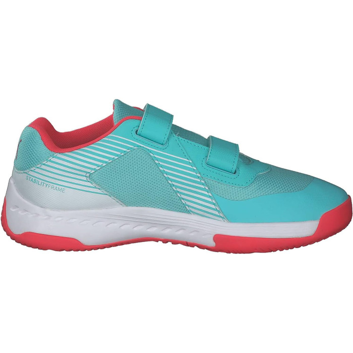 Дитячі спортивні зала-тенісні кросівки PUMA Varion V Jr. 37.5 EU, кольори: Aqua, Sunblaze, White